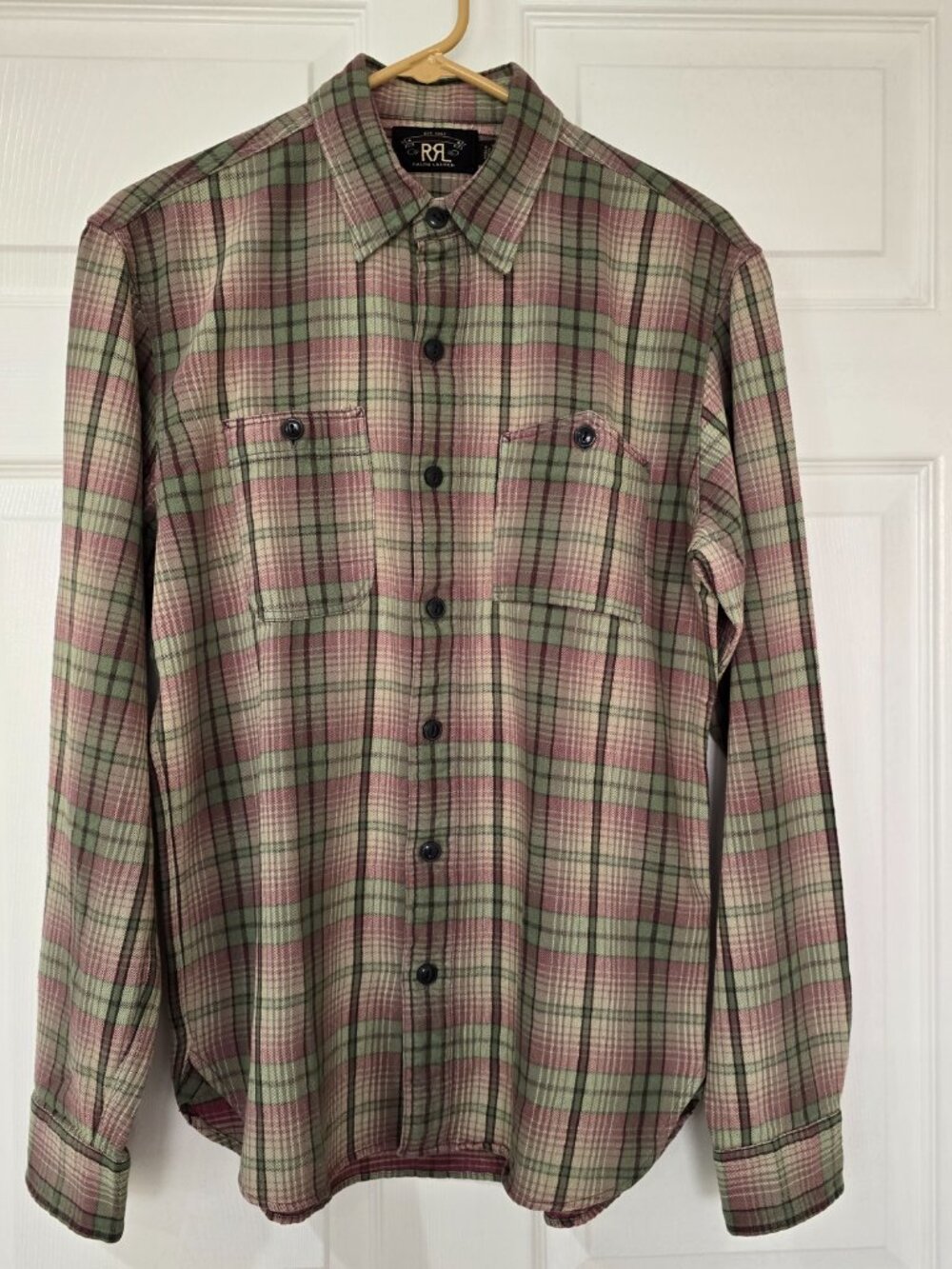 Double RL RRL By Ralph Lauren Men's Butte West Work Shirt Sage Plaid Size S NWOT - Picture 2 of 10